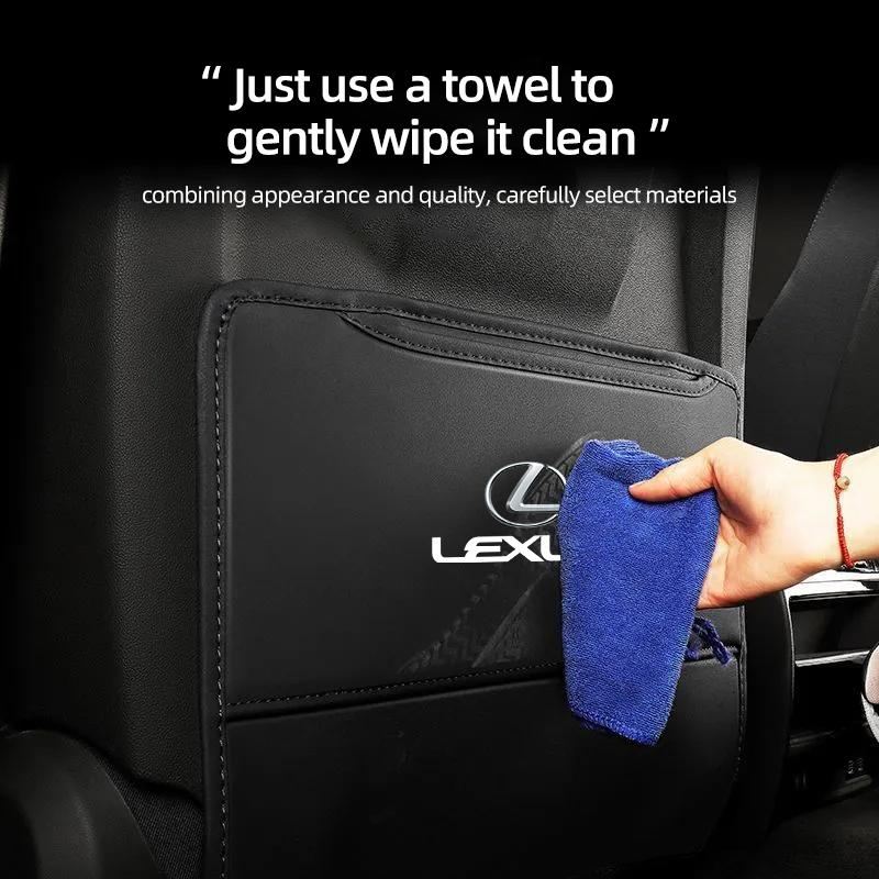 PEOB7 Car Seat Back Anti Kick Cover Pad Leather Protector Mat Tire Valve Cap For Lexus F Sport ES LM GS IS NX RX LX IS250 IS430 RX300