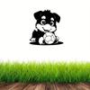 Retro Dog Metal Wall Art Rust Proof Iron Statue Football Pet Lover Gift Holiday Home Decor