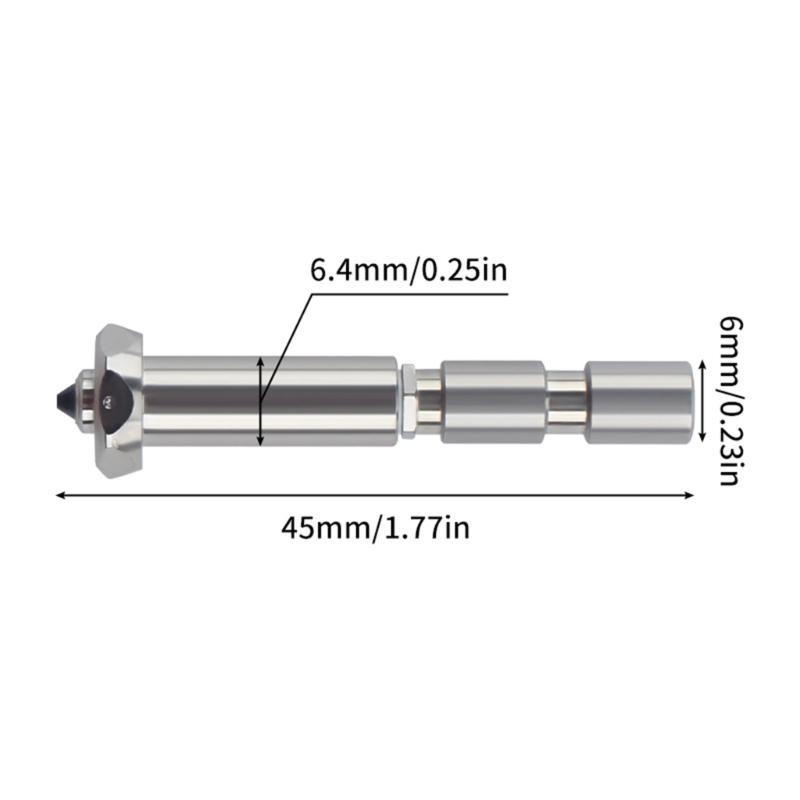 Quick Install Steel Nozzle For 3D Printing High Heat Tolerance 0.4 0.6 0.8mm Size Precise Performances
