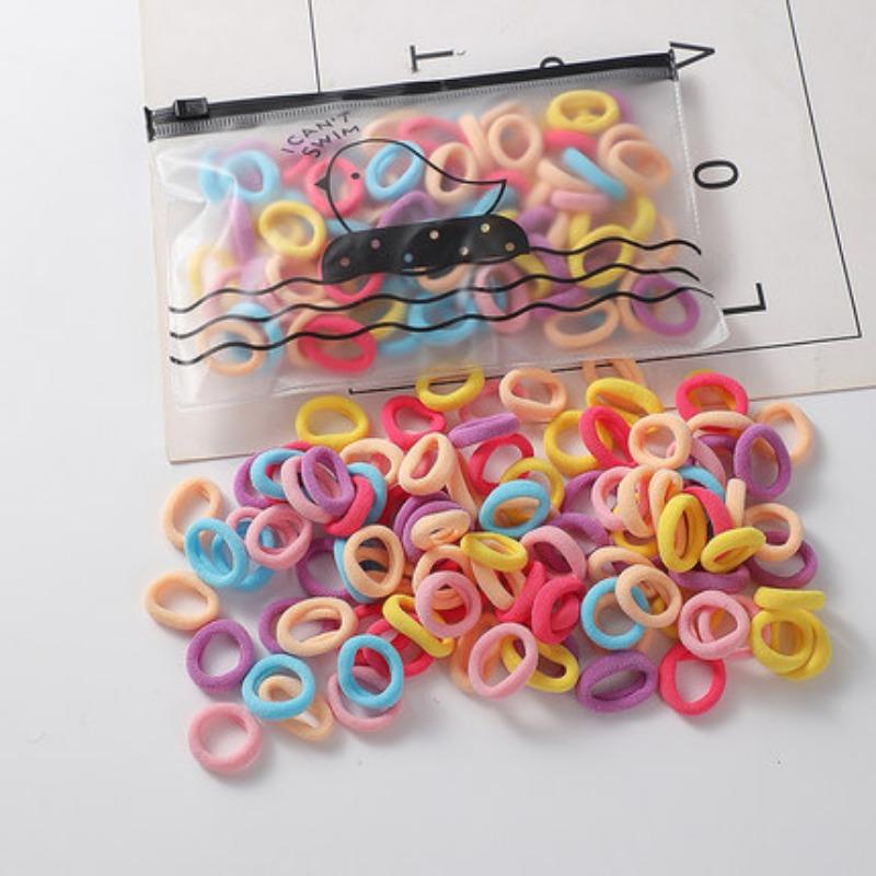 

Children s Hair Rings Girls Do Not Hit Hair High Elastic Small Rubber Tendons Small Hair Rope Cute Hair Rope Hair Coil Leather Cover for Women 100pcs