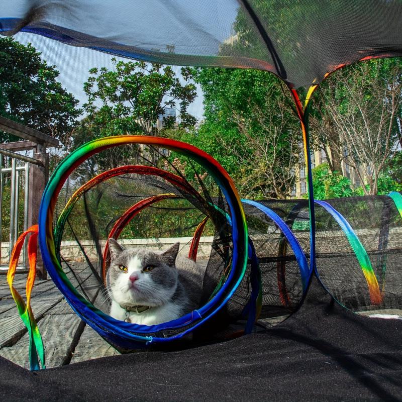 Breathable Cat Tunnel Set Four Seasons Universal Cat Cage Two-Piece Set Cat Villa Small Pet Cage Channel