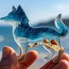Pocket Hug Animal Acrylic Dachshund Cat Pocket Hug Token Beach-Inspired Fox Wolf Ornament Keepsake Gift for Loved Ones Friends
