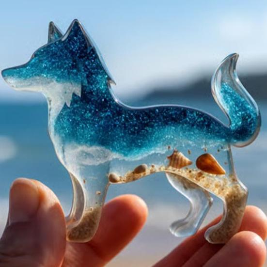 Pocket Hug Animal Acrylic Dachshund Cat Pocket Hug Token Beach-Inspired Fox Wolf Ornament Keepsake Gift for Loved Ones Friends