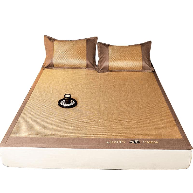 Double-Sided Rattan Ice Silk Cooling Mat Set 150x200cm