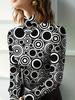 Women's Sexy Circle Printed Turtleneck Long Sleeve T-Shirt Bottom Top