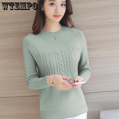Slim Casual Versatile Long Sleeve Warm Knitwear Elastic Women's Spring Autumn Large Size Solid Color Sweaters Pullovers