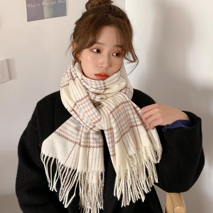 

Imitation Cashmere Plaid Men s and Women s European American Korean and Japanese Thickened Warm Tassel Shawls and Scarves 65*200cm