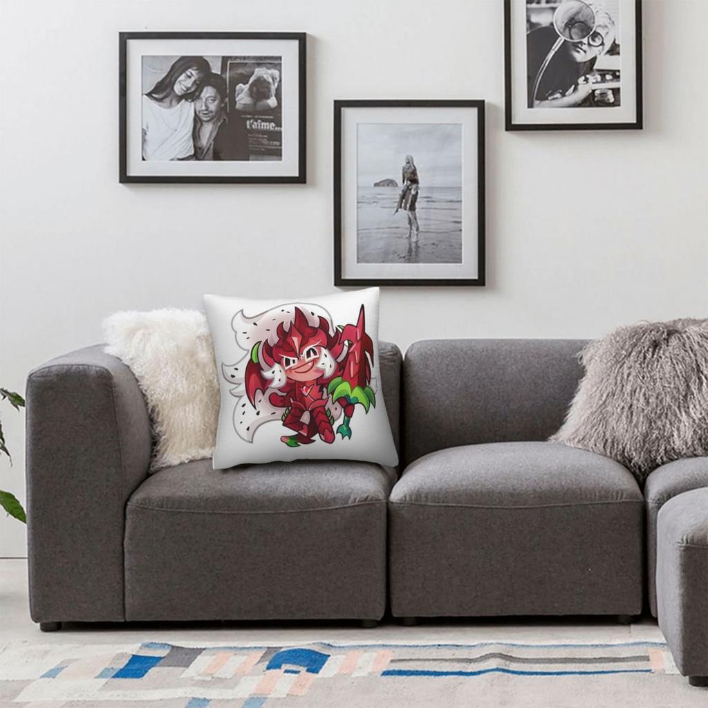 Pitaya Dragon Cookie Run Čtvercový povlak na polštář Polyester Len Samet Vzor Zip Dekorační povlak na polštář Potah na polštář na pohovku