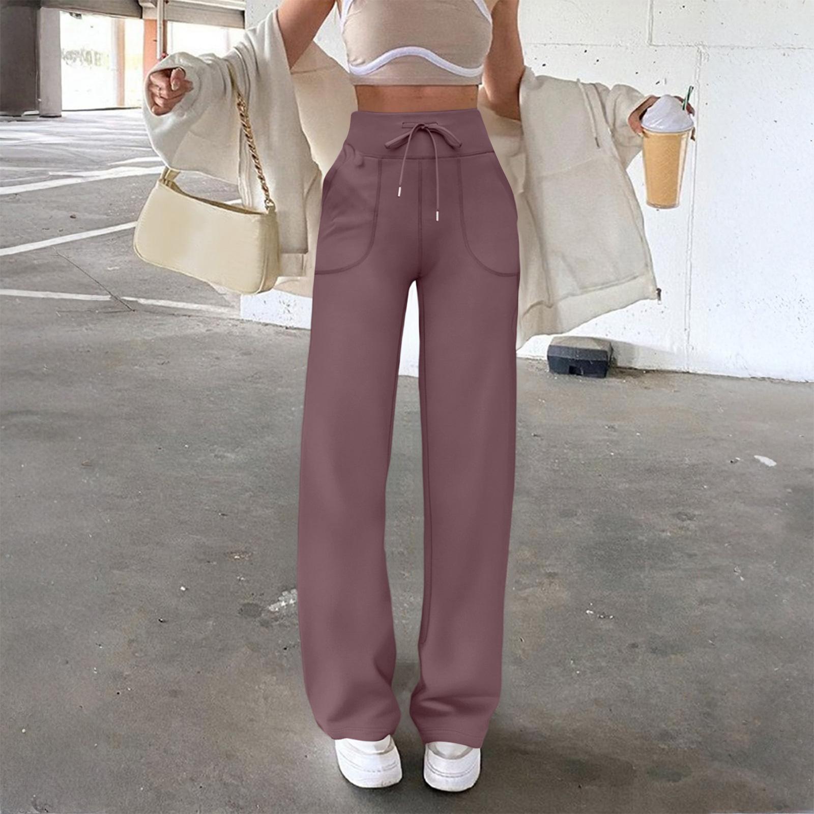 

Женские повседневные брюки с широкими штанинами, высокой талией, для йоги, спортивные, прямые XL