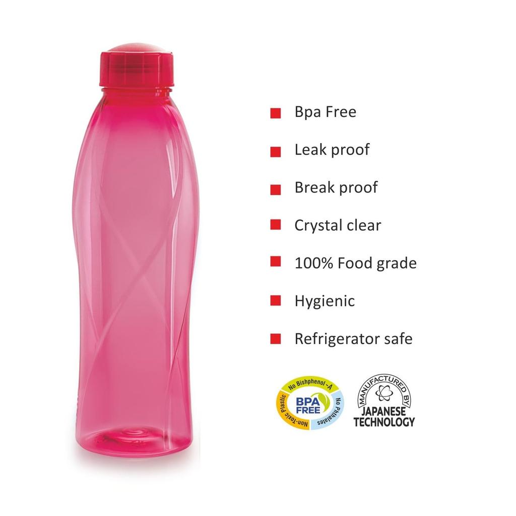 Leak Proof Pink Water Bottles For Travel Office Gym Use Set Of 6 Durable 1L Each Eco Friendly Break Proof Design