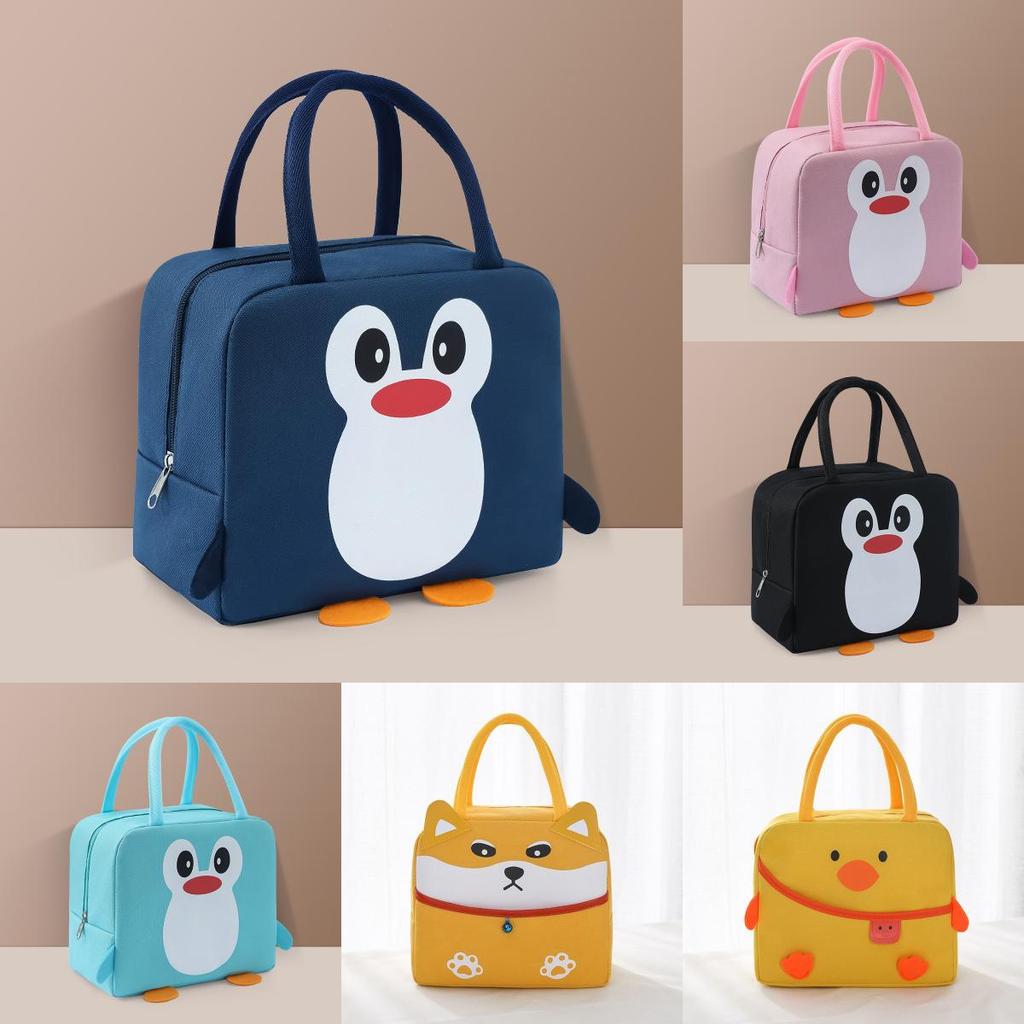 Fashionable Portable Lunch Bag With Cartoon Penguin Design