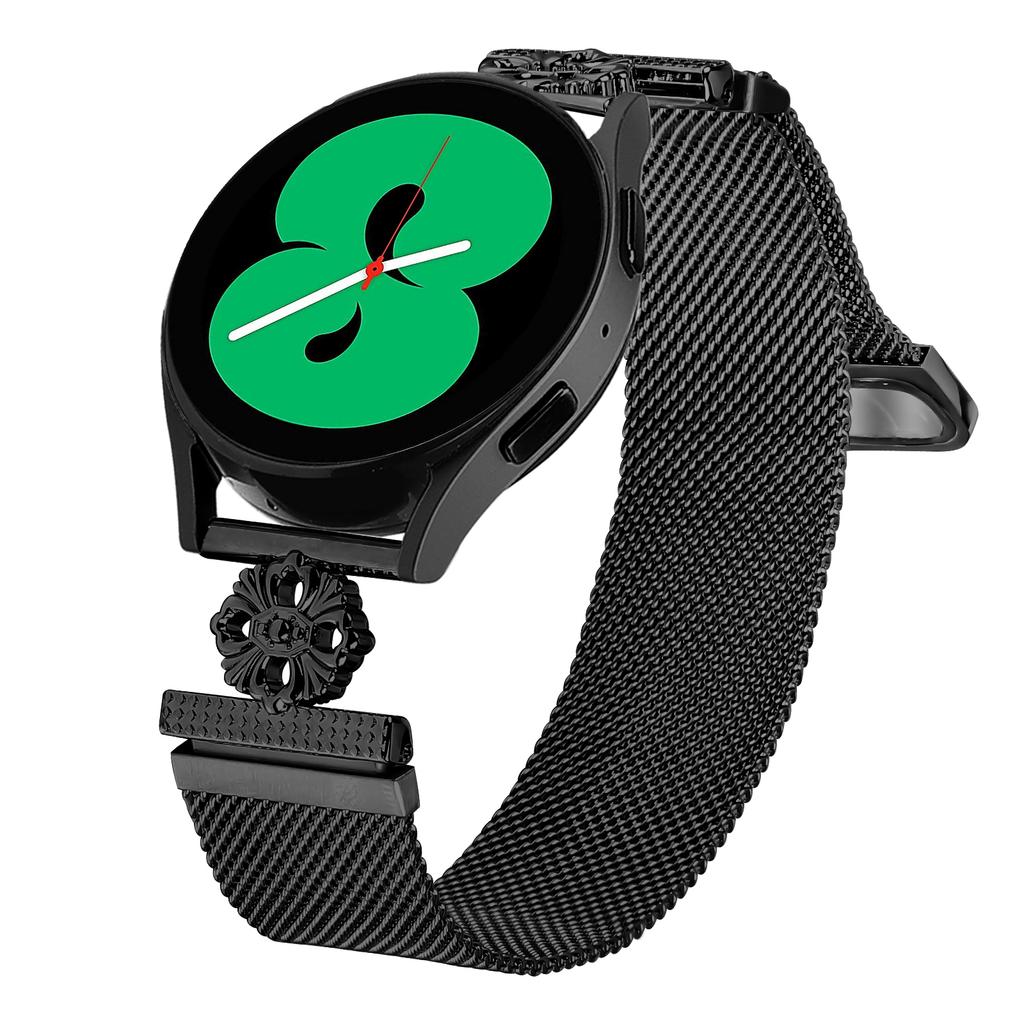 For Garmin Vivomove Style/GarminMove Style Milanese Band Flower Stainless Steel Magnetic Mesh Watch Strap