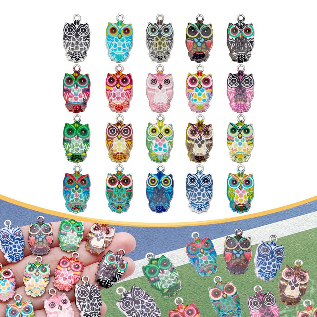 20 Pieces Jewelry Making Charms Craft Supplies Decoration Small Accessories Fashion Owl Pendants