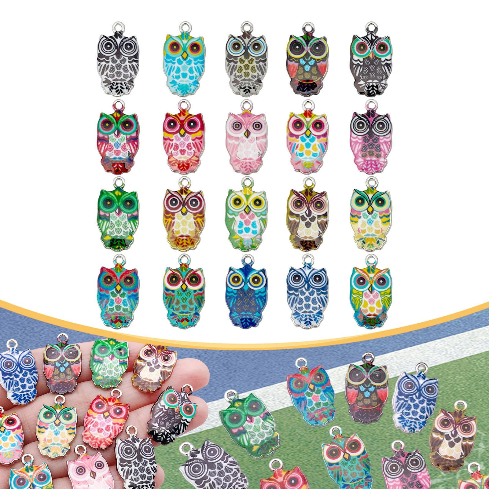 

20 Pieces Jewelry Making Charms Craft Supplies Decoration Small Accessories Fashion Owl Pendants