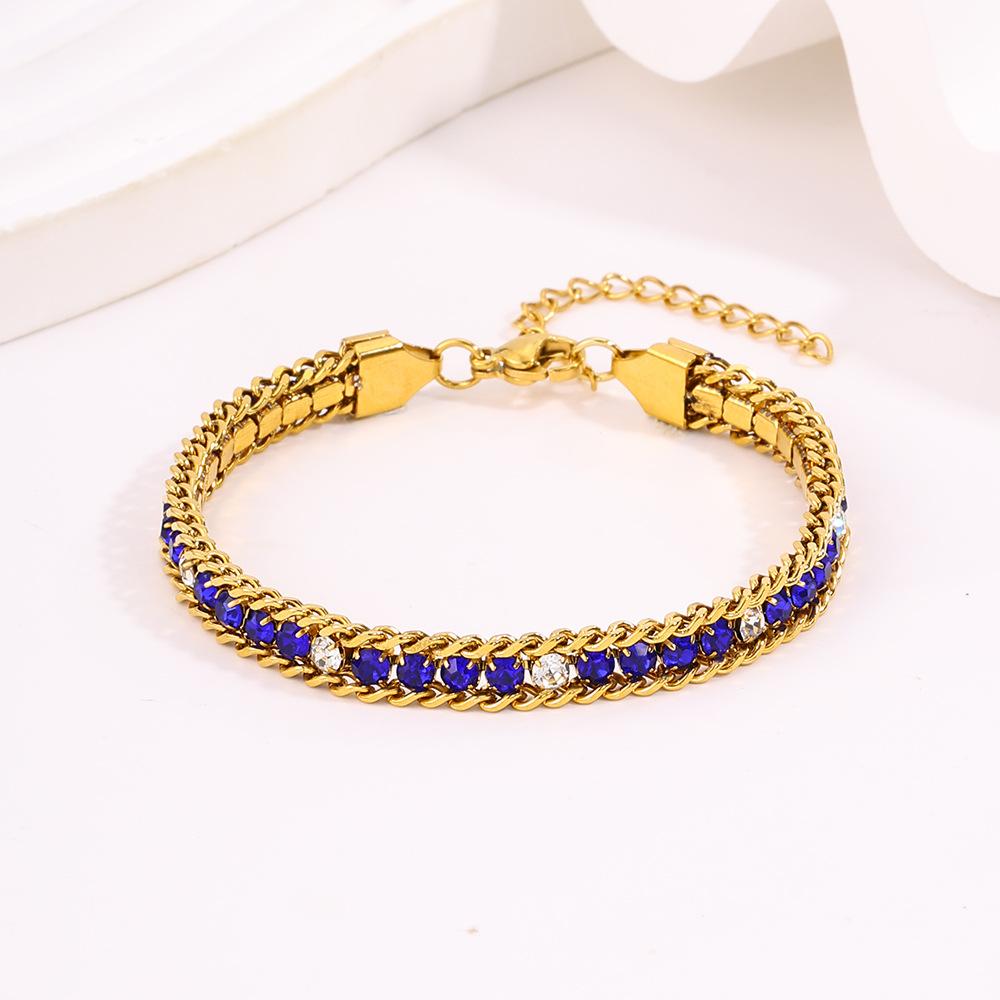 Titanium Steel High-end Sense, Multi-color Light Luxury Zircon Does Not Fade, High-value Color Diamond-encrusted for Girls