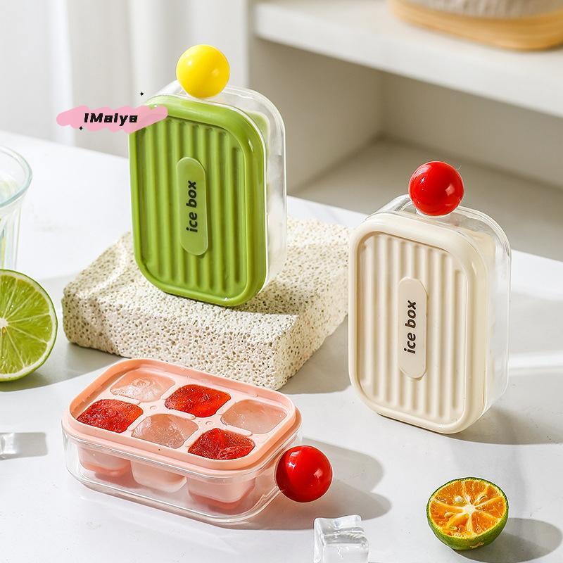 6-Grids Mini Ice Cube Tray with Lid Easy Release DIY Ice Mold Removable Lid Home Kitchen Barbecue Ice Making Tool