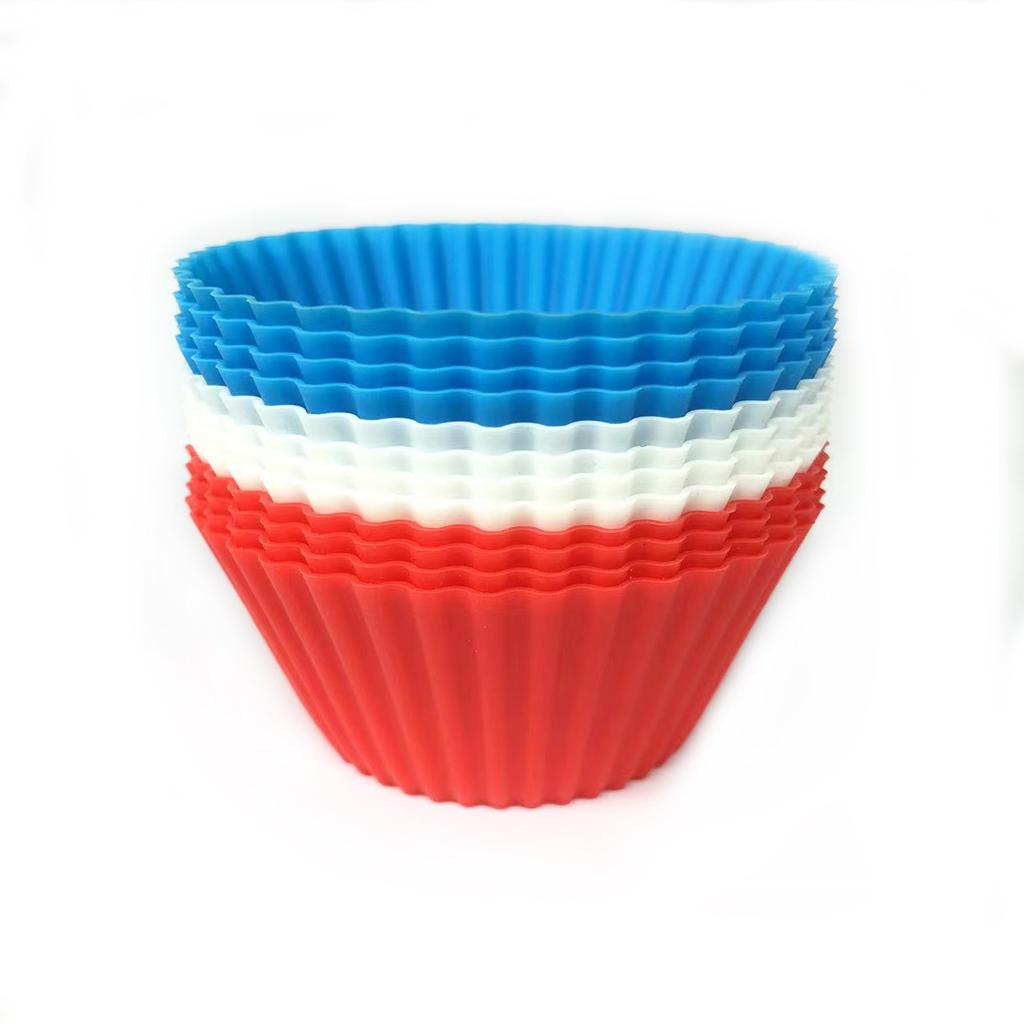 12pcs/24pcs Silicone Cake Mold Round Shaped Muffin Cupcake Baking Molds Kitchen Cooking Bakeware Maker DIY Cake Decorating Tools