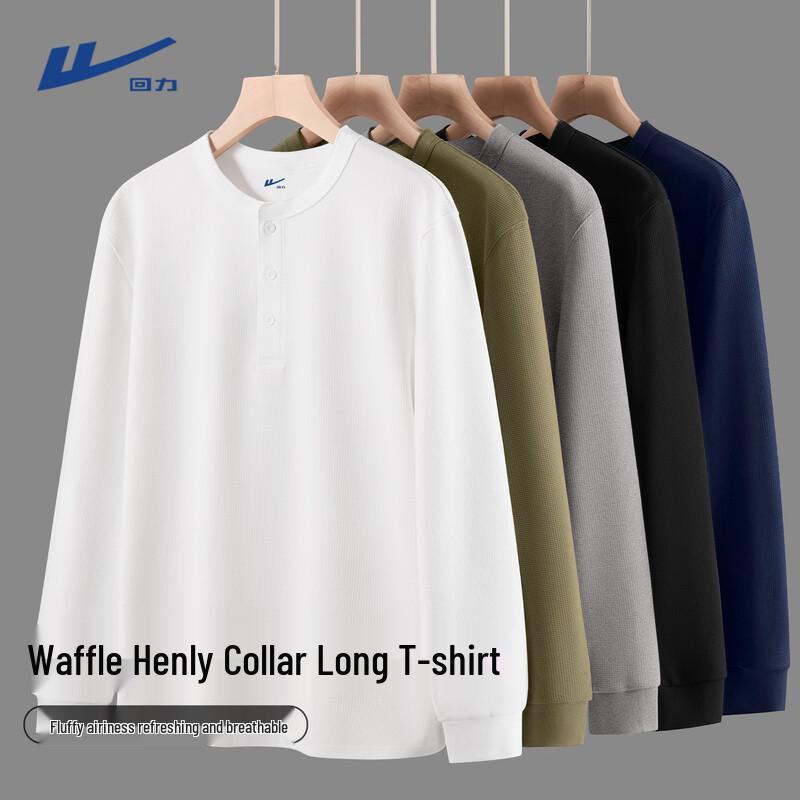 Warrior Men s Waffle Knit Henley Long Sleeve T-Shirt 3XL