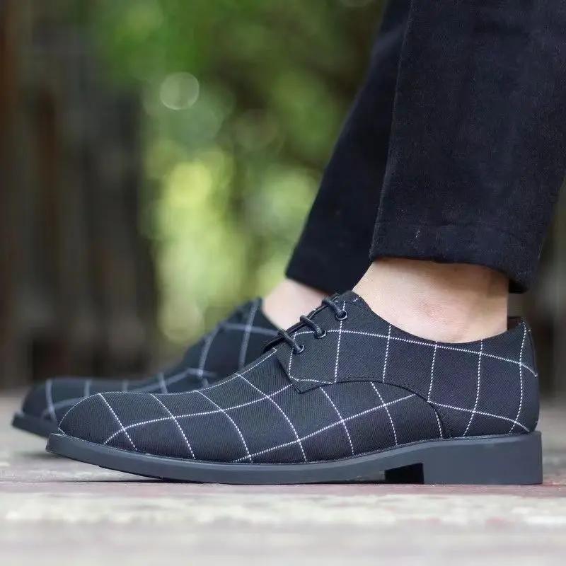 

Дышащая повседневная кожаная обувь для офиса, мужские туфли, формальные свадебные туфли, Sapato Social Masculino Chaussures Homme De Luxe 37 чёрный