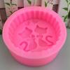 1pc Animal Cat Silicone Soap Mold Two Cat Gypsum Craft Mold Round Handmade Soap Candle Making Mold