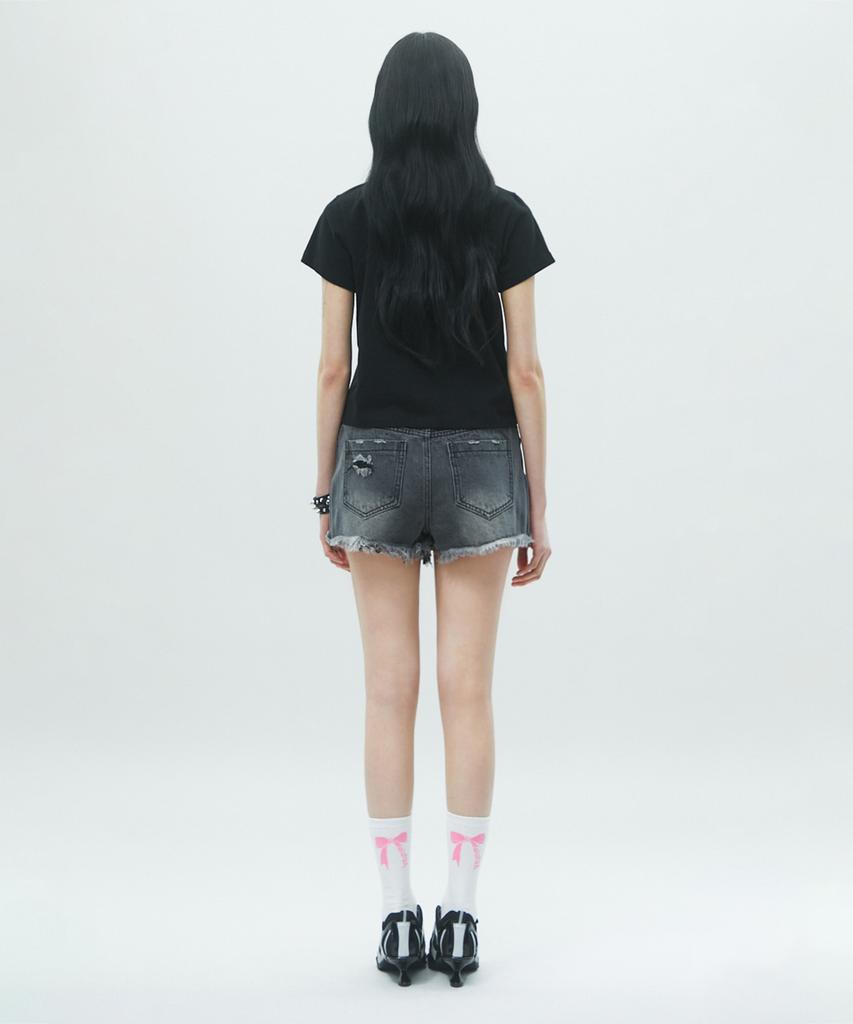 LALAFOX Lala Star Hotfix T-Shirt Short Sleeve T-Shirt Black Br2Ch029