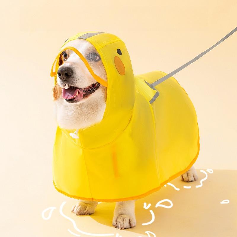 Waterproof Dog Raincoat with Belly Protective Band for Small Medium Dogs Adjustable Pet Rain Jacket for Corgi Teddy Shiba Inu Schnauzer