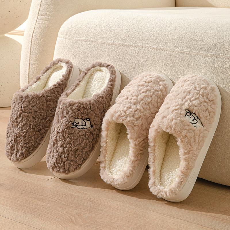 New Autumn and Winter Cotton Slippers Warm Mop Home Fleece Thickened Comfortable Thick Bottom Indoor and Outdoor Mop Non-slip