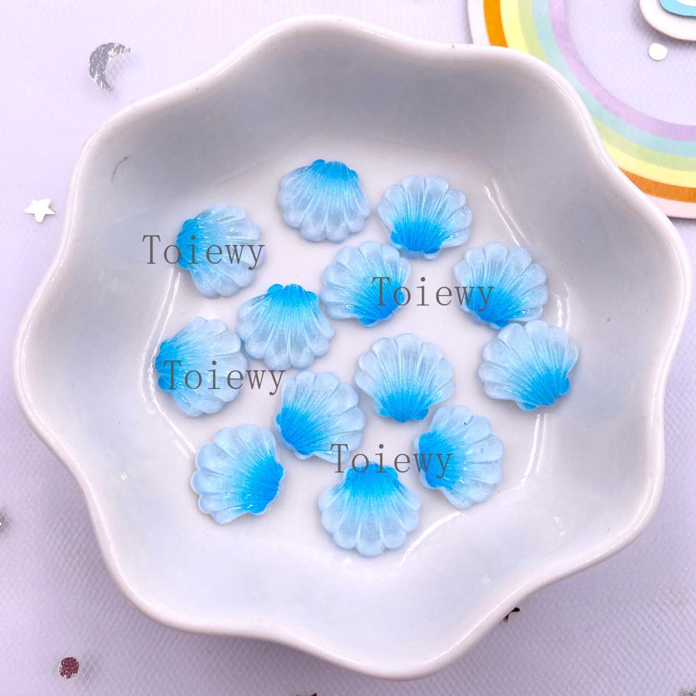 50pcs Resin Mini Colorful Mermaid Tail Shell Starfish Seahorse Conch Flatback Rhinestones Figurine Nail Art DIY Scrapbook Crafts