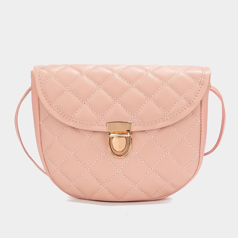 Simple polka dot printed messenger bag new solid color diamond embroidered lock fashionable women's shoulder bag