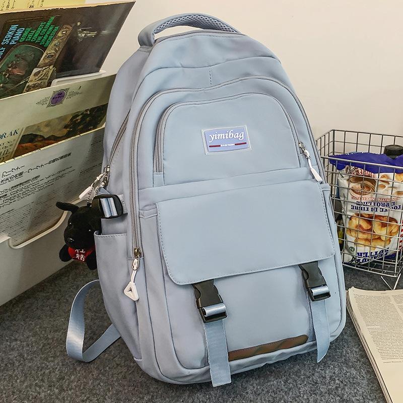 School Bag Men's College Students Middle School Students High Quality Fashion Girls Junior High School Students Solid Color Elementary School Students