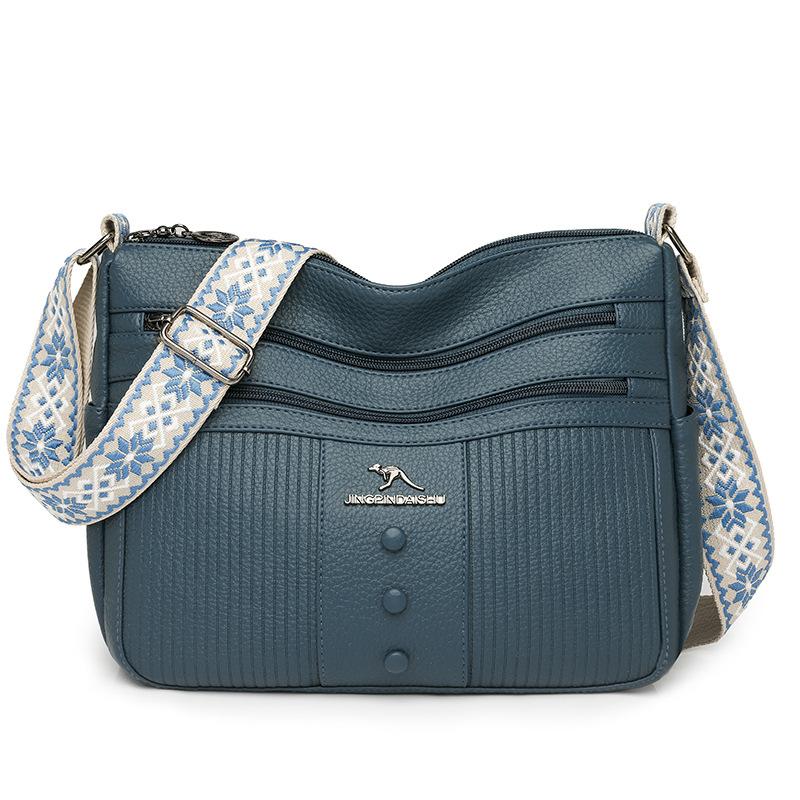 Fashionable and Simple Multi-layer Crossbody Bag, Soft Leather Single-shoulder Bag, Women's Underarm Bag