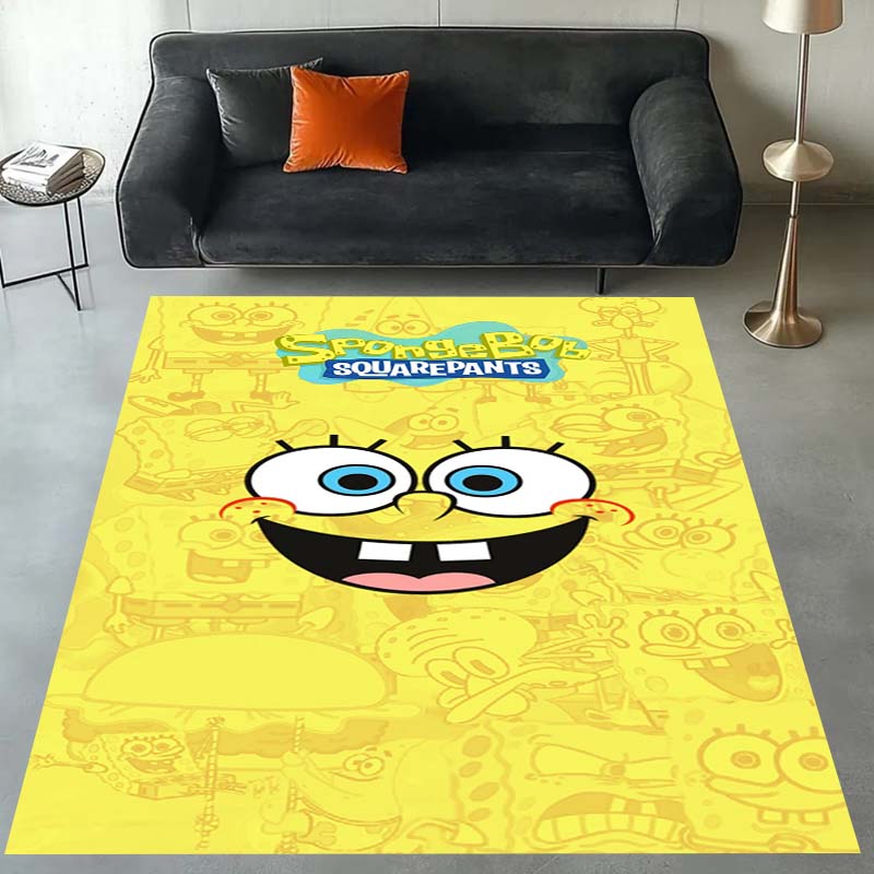 3D S-SpongeBob Patrick Star Cartoon Carpet Rug for Playroom Bedroom Living Room Sofa Home Decor,kids Area Rug Non-slip Floor Mat