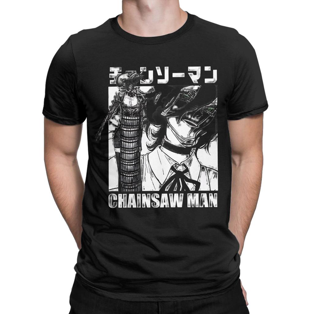 Chainsaw Man T Shirts for Men Women 100% Cotton Hipster T-Shirts Round Neck Tees Short Sleeve Clothes Adult