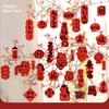 36Pcs Chinese Traditional New Year Potted Plant Decorations Spring Festival Reusable Red Lantern Atmosphere Layout Party Favors