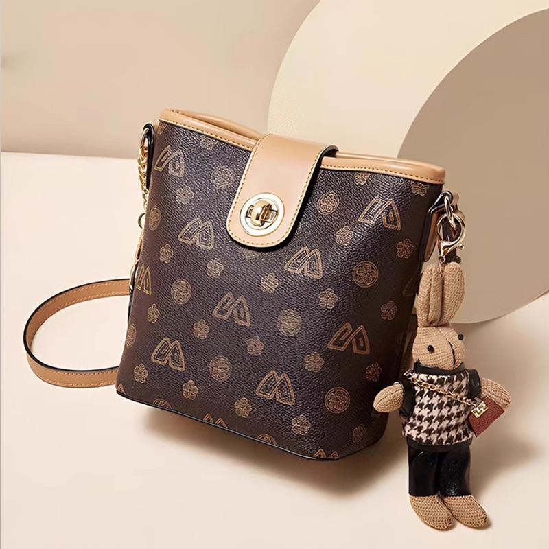 High-end Light Luxury Niche Printed Crossbody Bucket Bag Women's 2025 New Model Is Popular This Year, Super Hot Shoulder Women's Bag