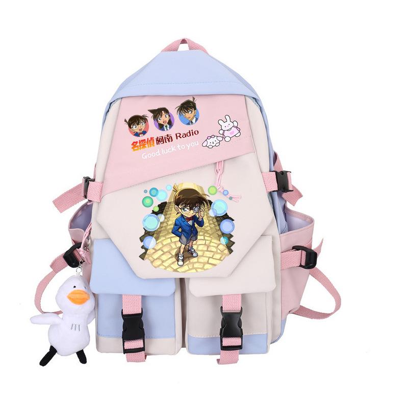 3 Piece School Backpack Set for Students Large Capacity Oxford Cloth Schoolbag with Shoulder Strap and Pencil Case