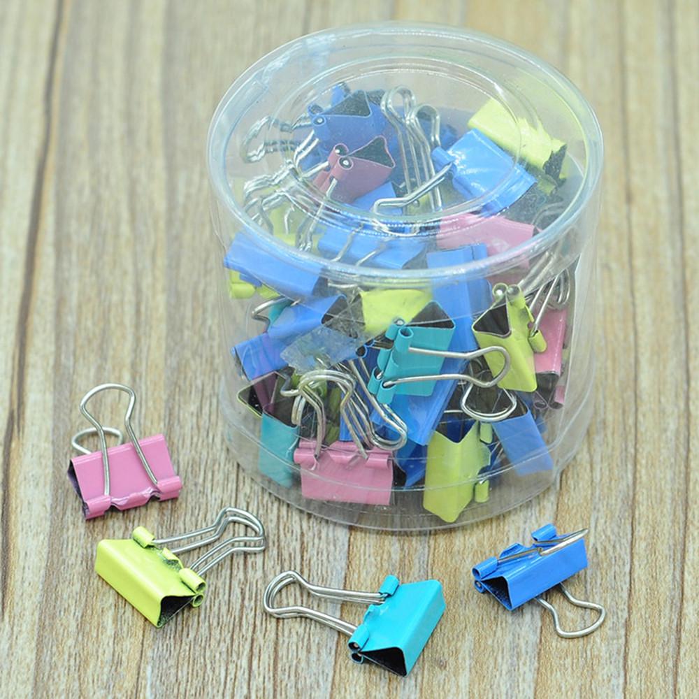 60x Colorful Metal Paper File Binder Clips 15mm Office School Supply Clip