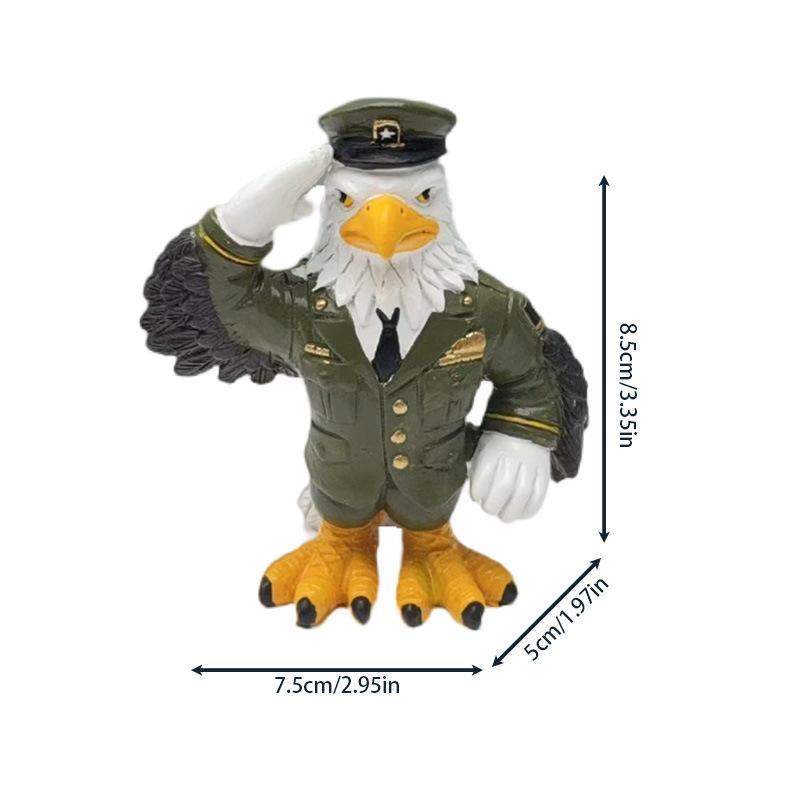 

Creative and Novel Resin Decorations. The Halloween Imaginative Creation Series of Eagle, Navy Duck Figurines. зелений