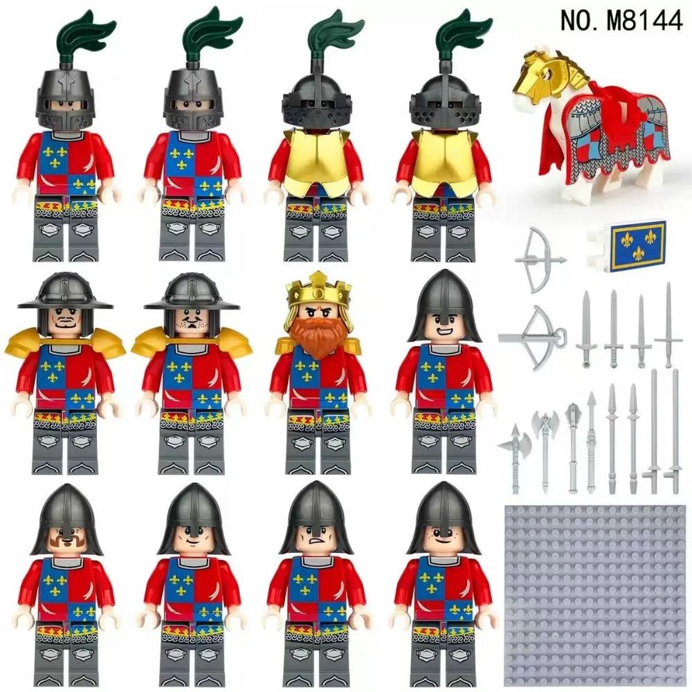 12 pezzi Cavalieri romani antichi medievali, blocchi da costruzione, figure, giocattoli, mini figure, bambole umanoidi, giocattoli, regali di compleanno.