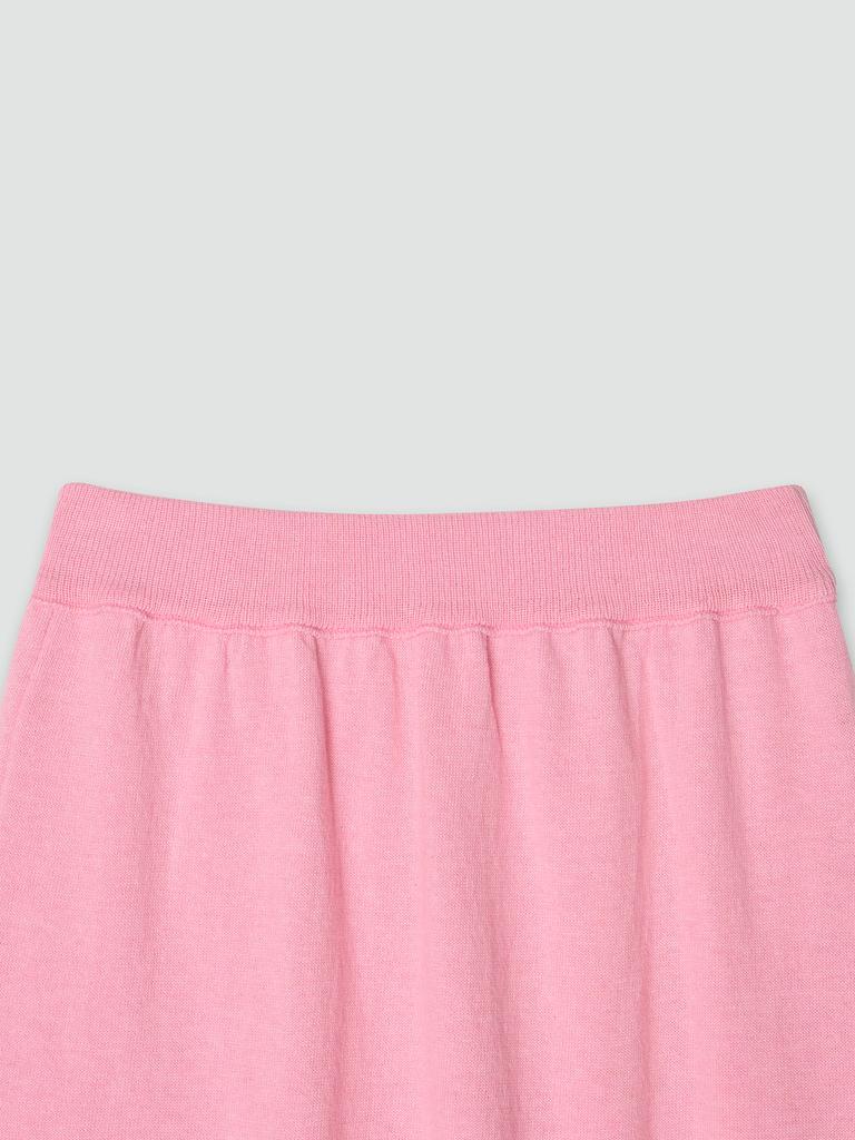TINKNIT Frill Hem Cotton Knit Skirt_Pink