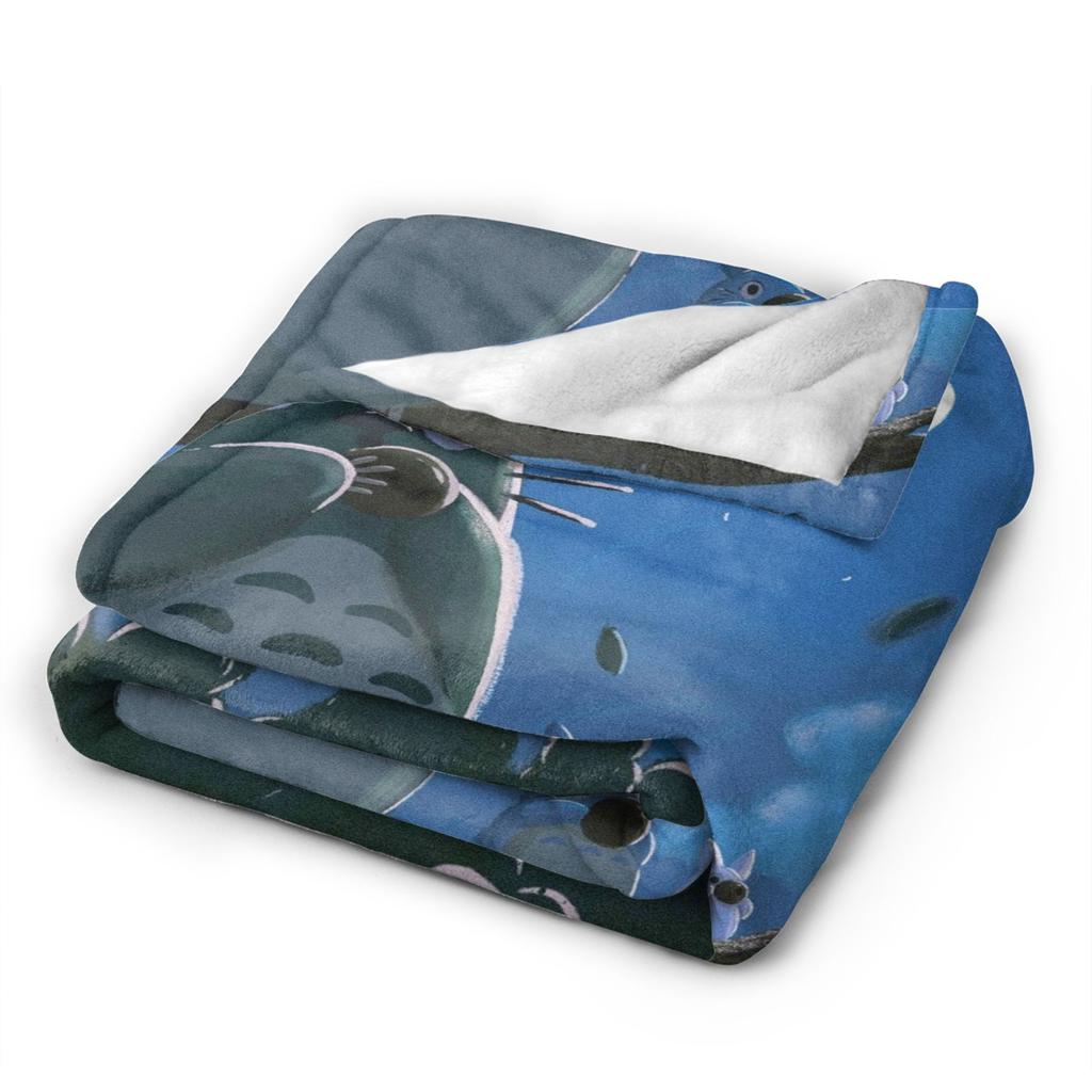 Anime Tonari No Totoro Deckenbezug Fleece T-Totoros Niedlich Warm Überwurfdecke für Zuhause Sofa Schlafzimmer Steppdecke