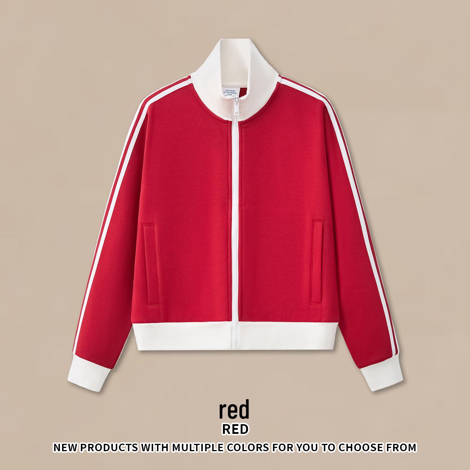 

Жіноча ретро куртка на блискавці з кольоровими блоками та смугами - вуличний стиль, щільна 420 г Large