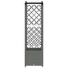 Raised Garden Bed with Trellis and Hanging Roof Light Grey 125 X 40 X 138 Cm PP