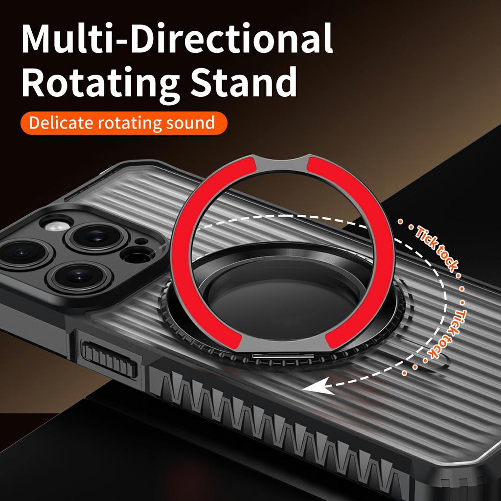 For iPhone 14 Pro Magnetic Case with Kickstand PC+TPU Phone Back Cover