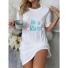 Women's Cute Cat Print Short Sleeve Nightgown