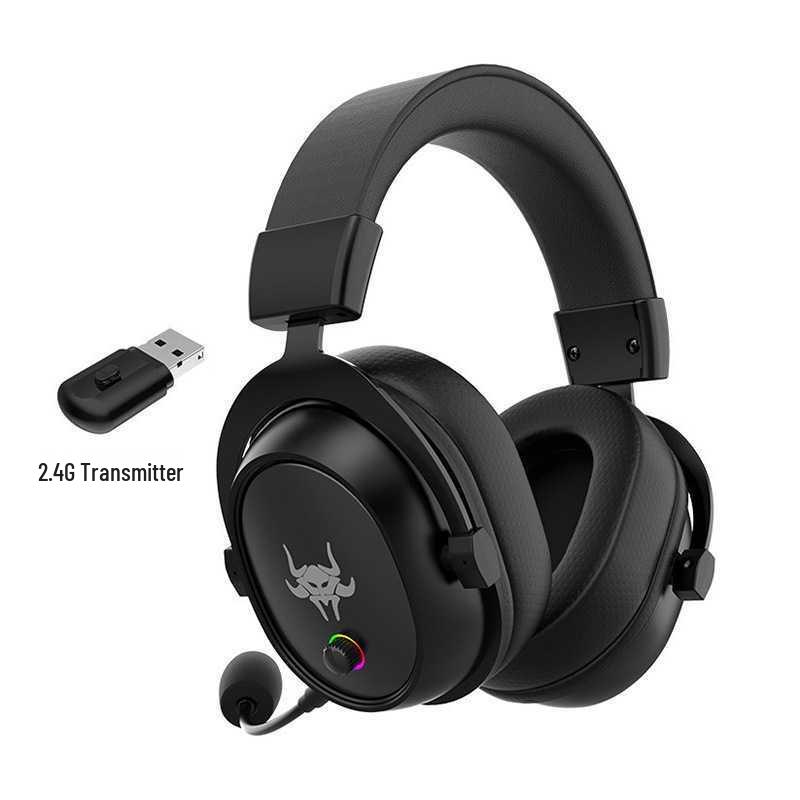 Dual-Mode 2.4G Wireless Gaming Headset with Bluetooth and Mic