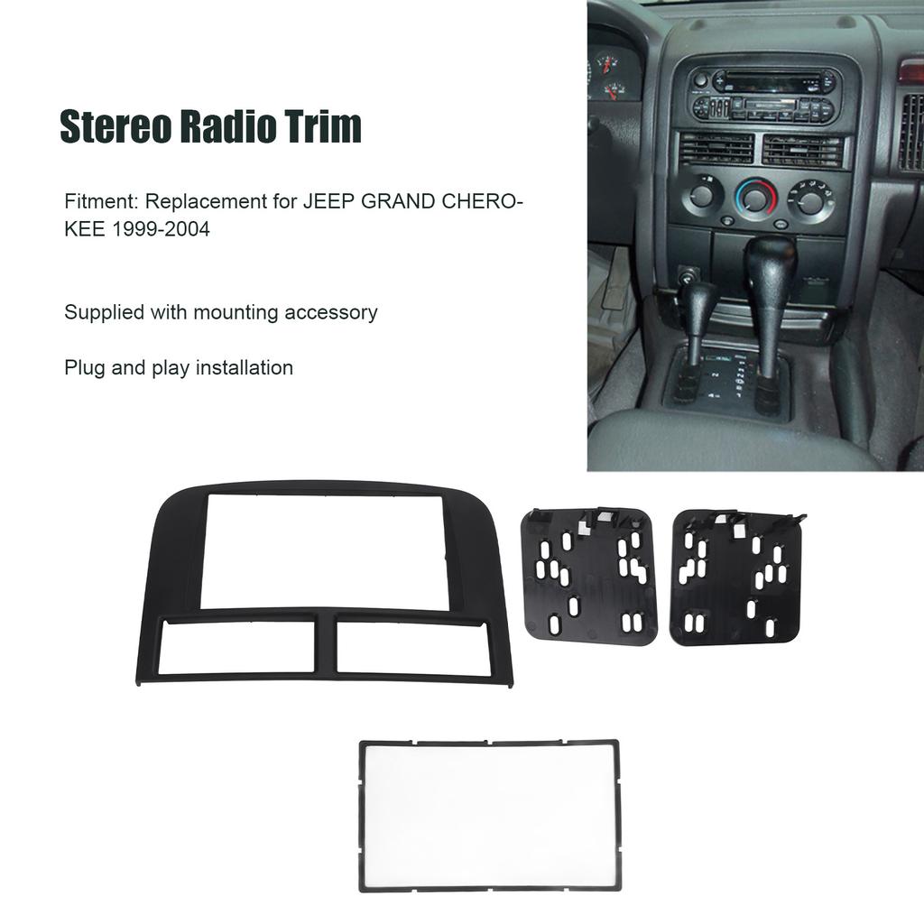 Zestaw do montażu deski rozdzielczej 2 Din Stereo Radio wymiana ramki dla JEEP GRAND CHEROKEE 1999-2004 samochód Auto