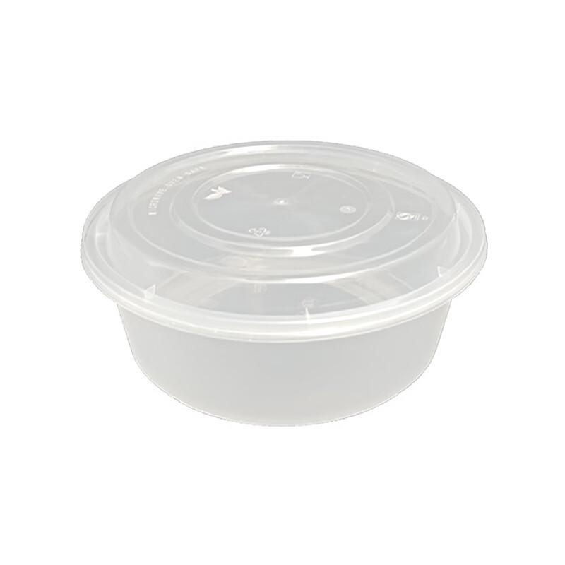 Jinmei Box King 1700ml Round Disposable Takeout Containers with Lids, 120 Sets
