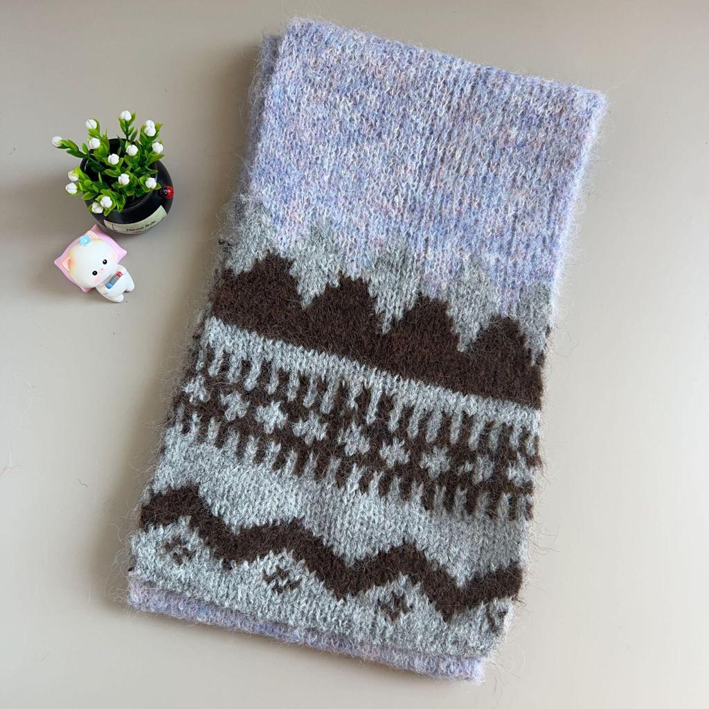 2025 Women's Cute Fair Isle Knit Scarf - Versatile Winter Warmth for Students & Couples