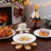 Wooden Table Coasters 5pcs Christmas Tree Trivets Heat Resistant Desk Coaster Tree Design Stand Table Mat Coaster Placemats
